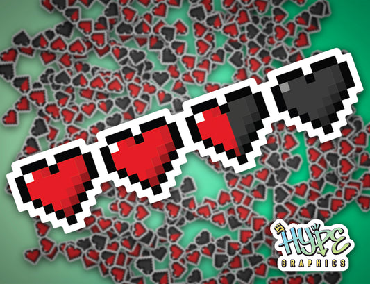 Legend of Zelda 8 Bit Hearts Vinyl Decal