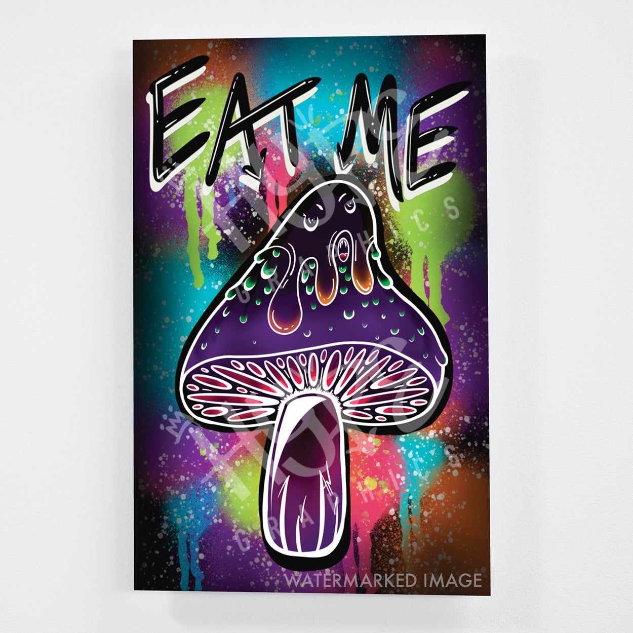 "Eat Me" Angry Mushroom Poster