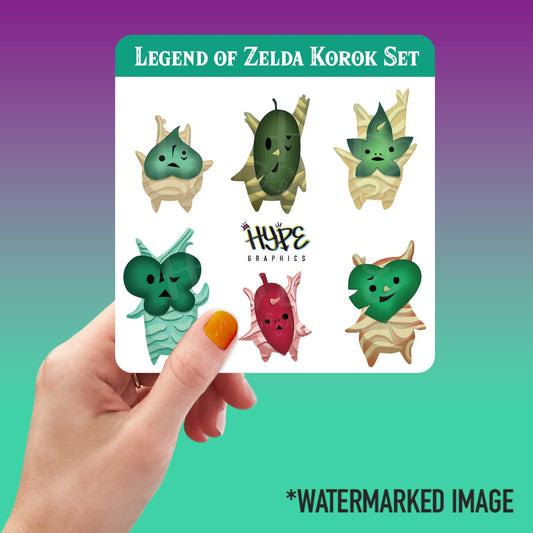 Korok Stickers: Set of 6 Koroks - Legend of Zelda