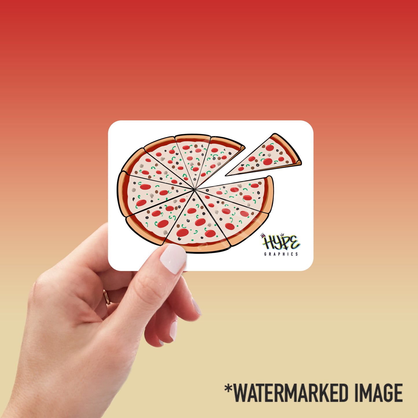 Pizza Sticker with a Secret Slice