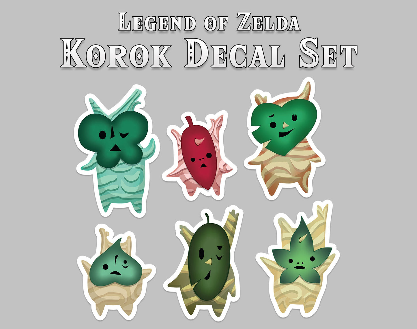 Korok Stickers: Set of 6 Koroks - Legend of Zelda